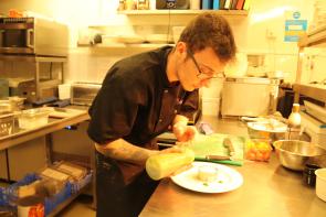 James, Commis Chef Apprentice in work kitchen
